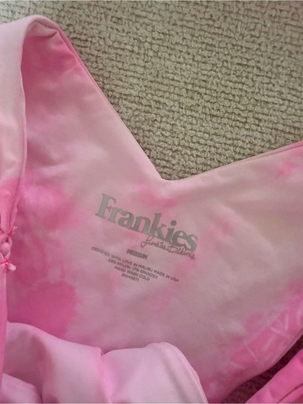Frankie’s bikinis x Sofia Richie  pink tie dye bikini